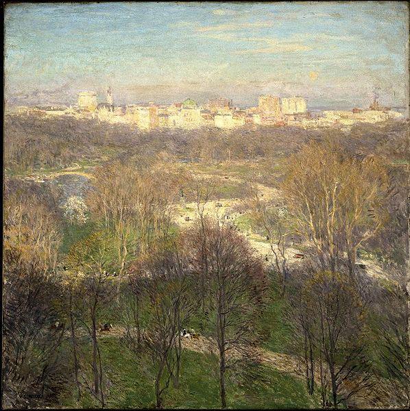 Willard Leroy Metcalf Early Spring Afternoon--Central Park oil painting image